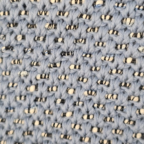 Talbots Womens Space Dyed Tweed Sweater Jacket Size 3X Blue Full Zip Peplum Hem - Picture 10 of 15